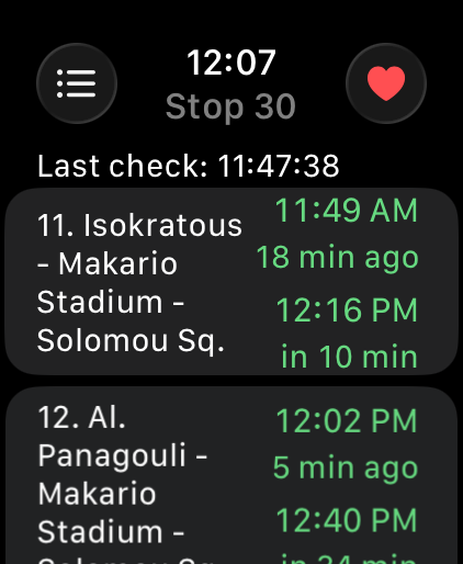Cyprus Next Bus on Apple Watch