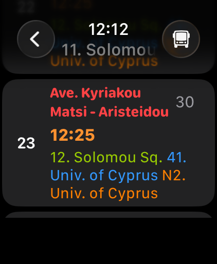 Cyprus Next Bus on Apple Watch
